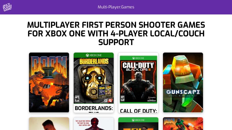 Multiplayer First Person Shooter Games For Xbox One With 4 Player Local Couch Support Multi