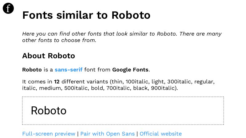 Fonts similar to Roboto – Fontipedia – The encyclopedia of typefaces
