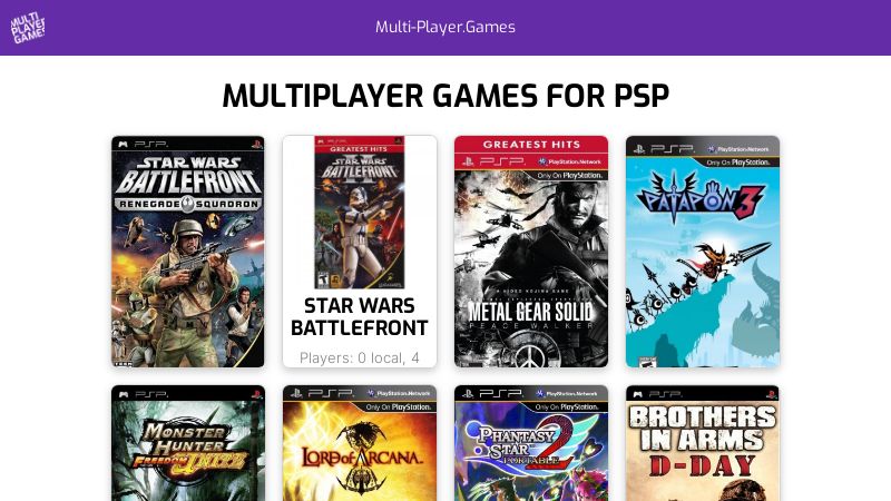 Multiplayer games for PSP –