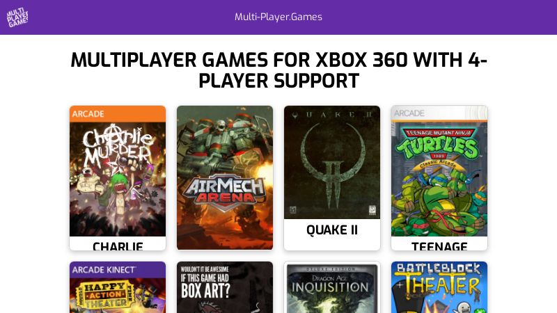 Multiplayer games for Xbox 360 with 4-player support –